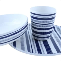 OTIX Serviessets 12 Delig Stripes - Blauw