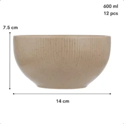 OTIX Soepkommen 12 Delig Teak - Beige