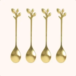 OTIX Theelepeltjes Goud Bladeren Koffielepeltjes 4 stuks LEAF