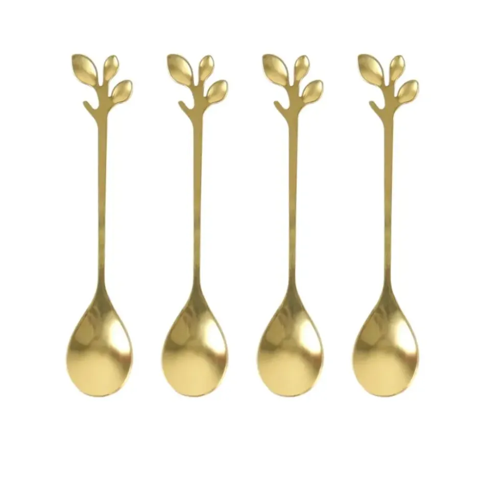 OTIX Theelepeltjes Goud Bladeren Koffielepeltjes 4 stuks LEAF