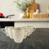OTIX Theemokken Koffiekopjes met oor set van 6 Beige Keramiek MAPLE