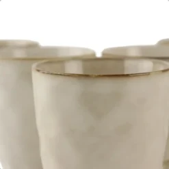 OTIX Theemokken Koffiekopjes met oor set van 6 Beige Keramiek MAPLE
