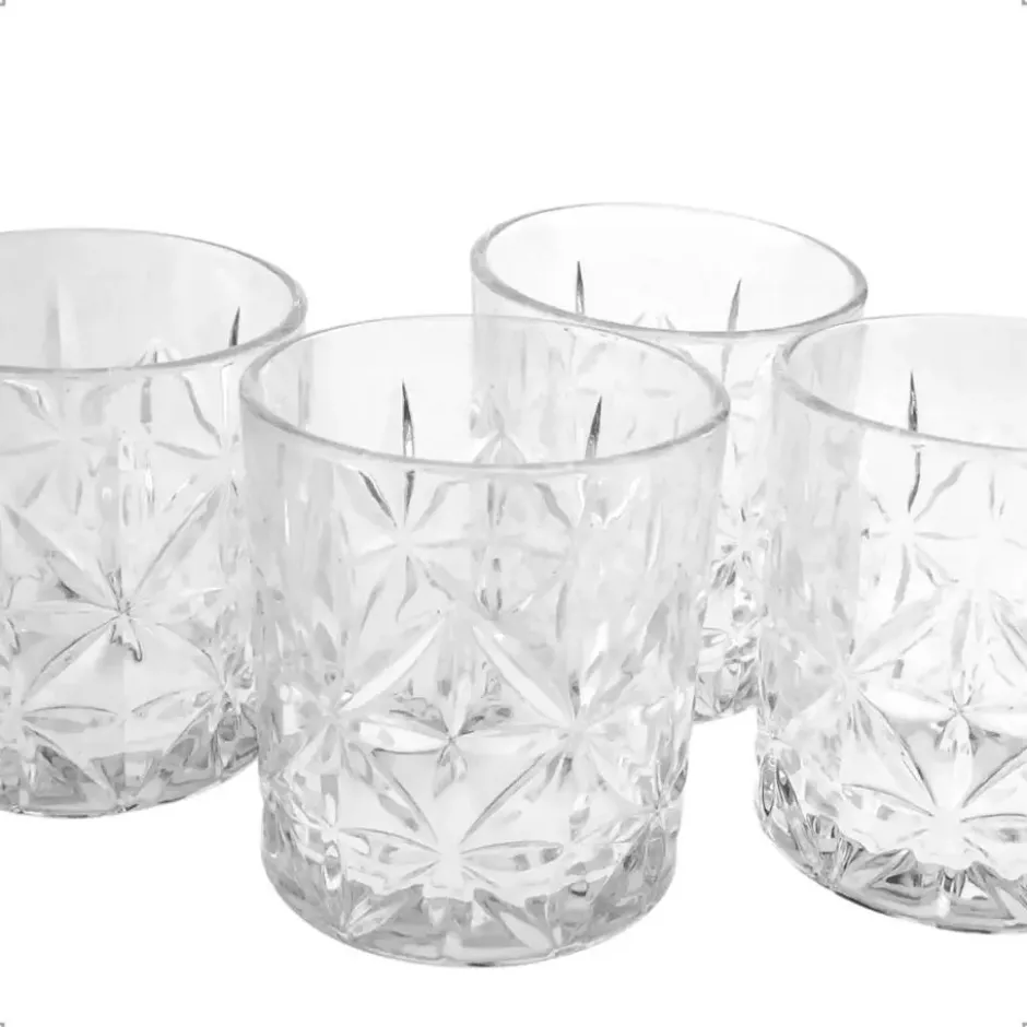 OTIX Whiskey Glazen Set van 4 Kristal Stijlvol 230 ml Dik glas Stevig Sierlijk