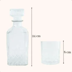 OTIX Whiskey Karaf 4 glazen 5-delig Transparant 900/230 ml Glas