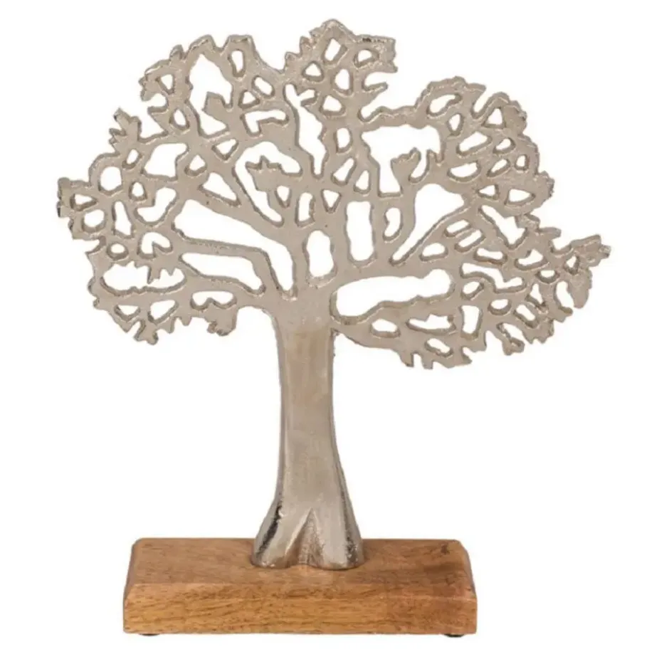 Out of the blue Levensboom - aluminium - houten voet - 27 cm