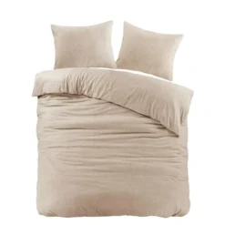 Papillon dekbedovertrek Brienz flanel - 200x200/220cm - Taupe