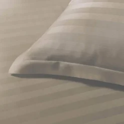 Papillon dekbedovertrek Satijn Streep - 240x200/220 cm - Taupe