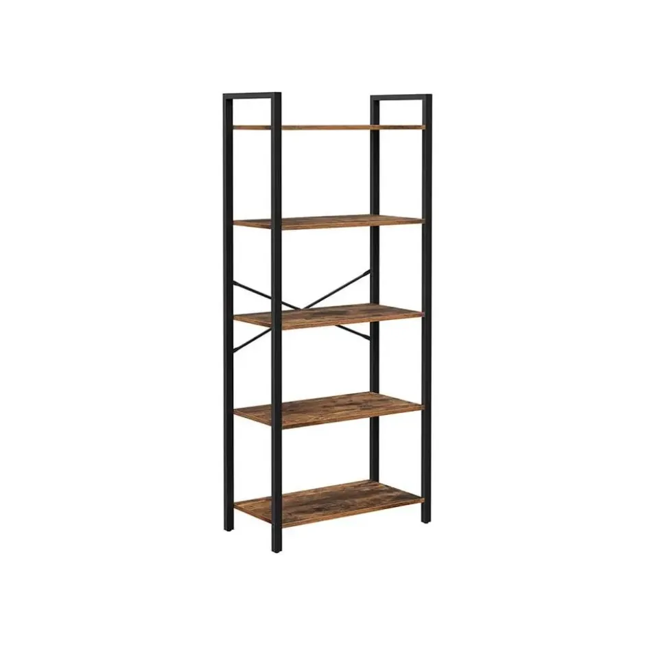 Para Home Boekenkast met stalen frame bruin en zwart