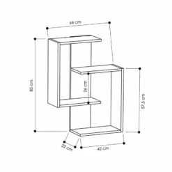 PARANOID Wandplank Antracietgrijs - 22x64x85 cm