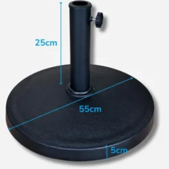 Parasolvoet rond - massief beton - 19kg
