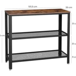 Parya Home - Bijzettafel - Industrieel - Hout/Metaal - 101,5x35x80 cm