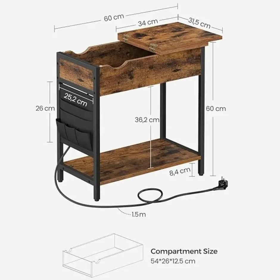 Parya Home Bijzettafel met stopcontacten