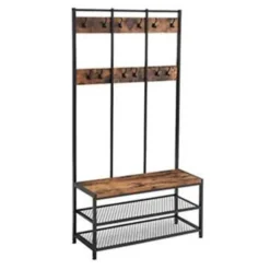 Parya Home - Garderoberek 3-in-1 - incl. kapstok, schoenenrek en bank