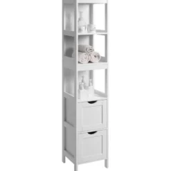 Parya Home - Hoge Badkamerkast - Hout - Wit