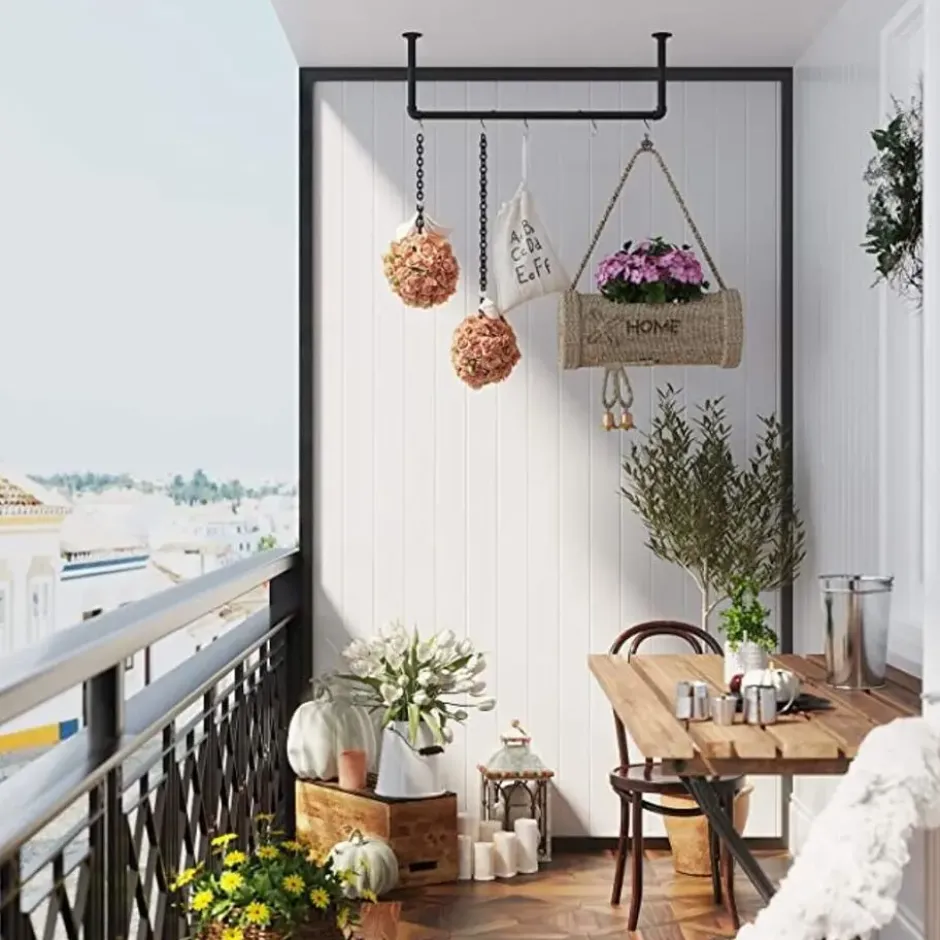 Parya Home Industrieel Ontwerp Wandgemonteerde Kledingstang - 92cmx3cmx7.5cm