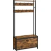 Parya home Kapstok met schoenenkast en bank - vintage bruin zwart