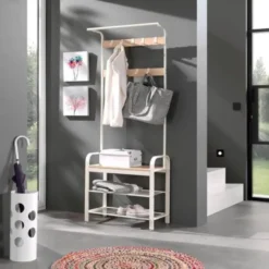 Parya Home - Kapstok - Schoenenrek - 9 Demonteerbare Haken