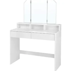 Parya Home Kaptafel, kaptafel met opklapbare spiegel en 2 laden