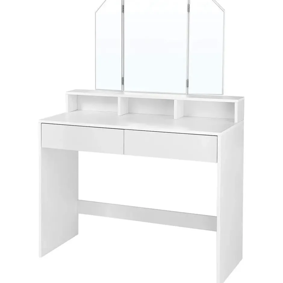 Parya Home Kaptafel, kaptafel met opklapbare spiegel en 2 laden