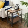 Parya Home - Kleine Houten Bijzettafel - Bruin & Zwart