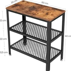 Parya Home - Kleine Houten Bijzettafel - Bruin & Zwart
