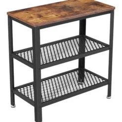 Parya Home - Kleine Houten Bijzettafel - Bruin & Zwart
