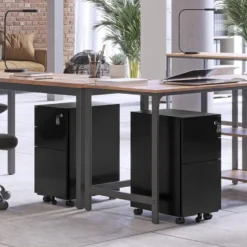 Parya Home Ladeblok bureau op wieltjes 3 Lades