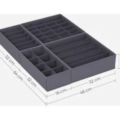Parya Home Opbergdozen Lade-organizer set van 8 grijs