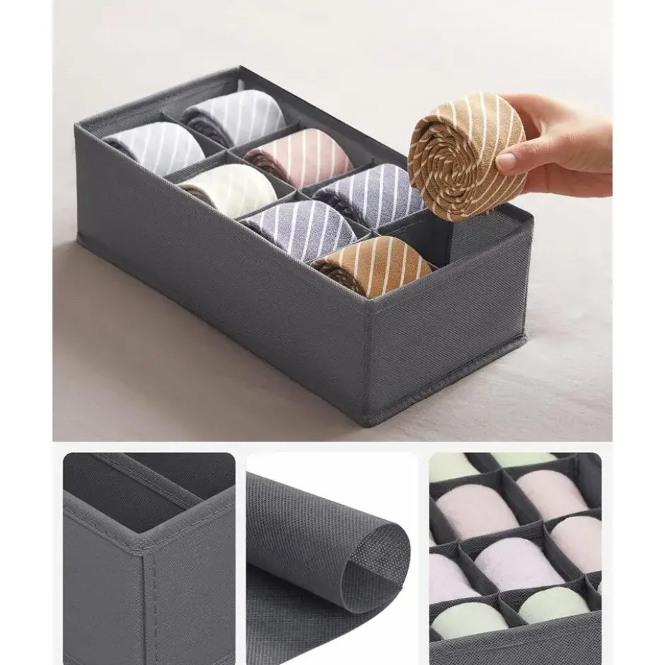 Parya Home Opbergdozen Lade-organizer set van 8 grijs