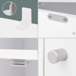 Parya home Opbergkast met 6 open vakken en 3 deuren - Wit