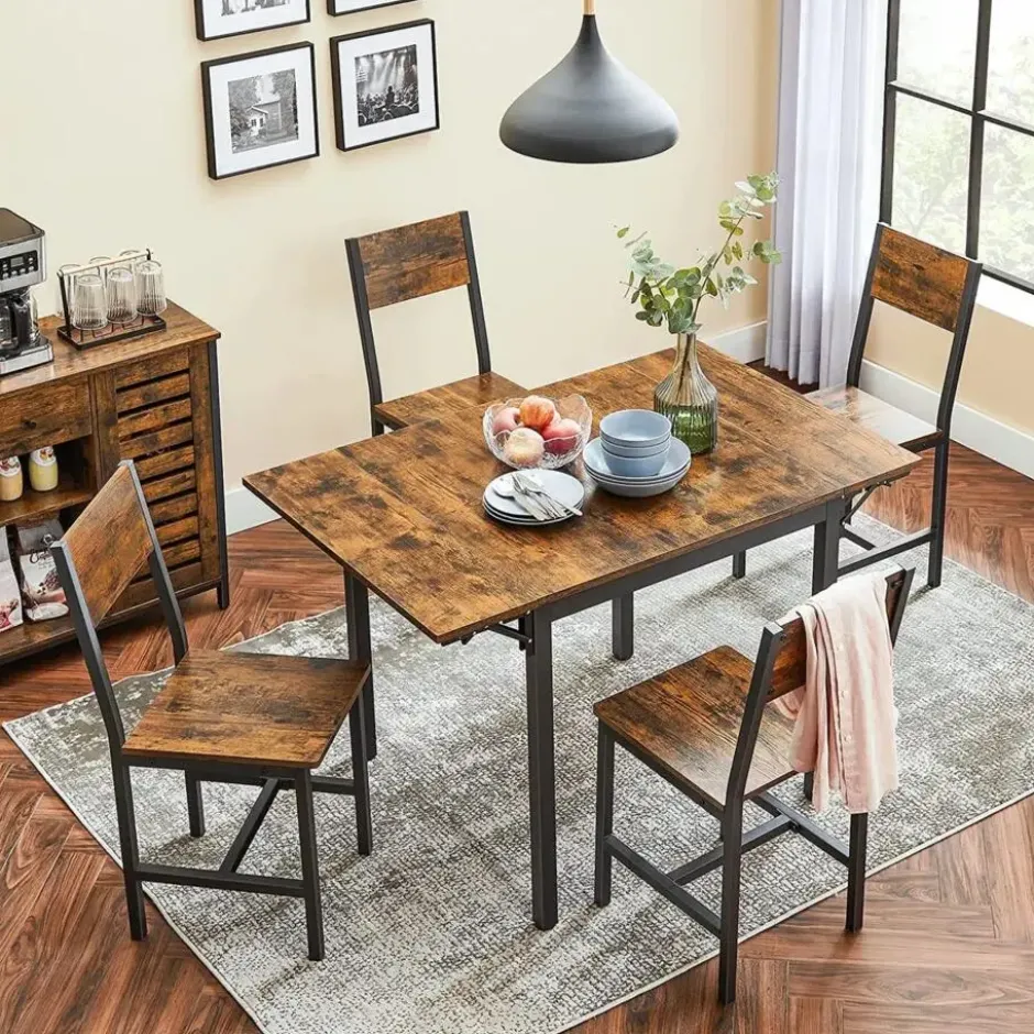 Parya Home Opvouwbare eettafel Vintage Bruin/Zwart
