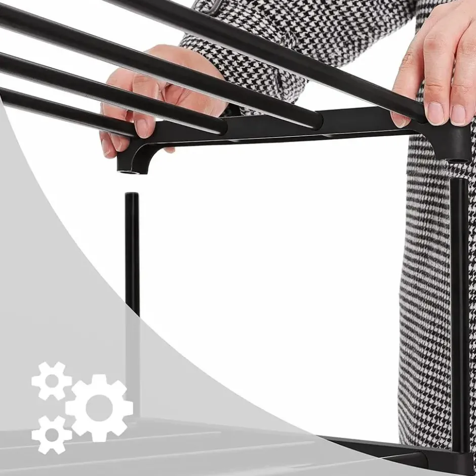 Parya Home schoenenrek met 3-lagen - metalen - zwart