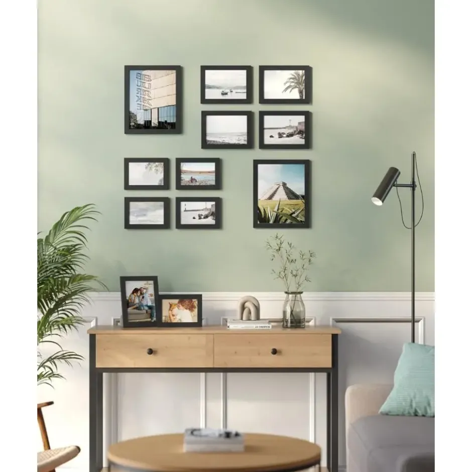 Parya Home sieradendoos – 6 niv, zijkleppen, spiegel, slot, zwart