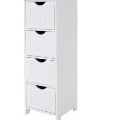 Parya Home - Smalle Ladekast met 4 Lades - Hout - Wit