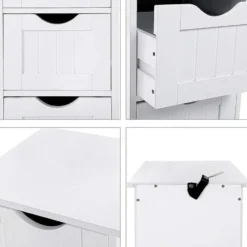 Parya Home - Smalle Ladekast met 4 Lades - Hout - Wit