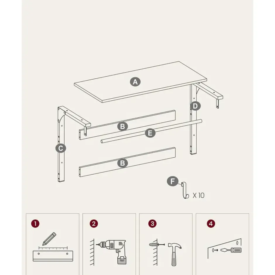 Parya Home Wandkapstok met Opbergruimte – Halorganizer