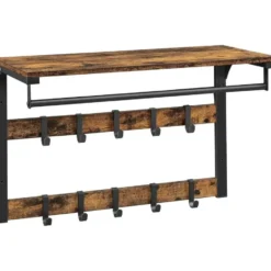 Parya Home Wandkapstok met Plank – wandplank met 10 haken