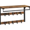Parya Home wandkapstok, wandplank met 10 afneembare haken