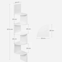 Parya Home Wandplank - 5 planken - Vintage - Wit