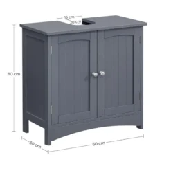 Parya Home - Wastafelonderkast - 2 Deuren - Hout - Grijs