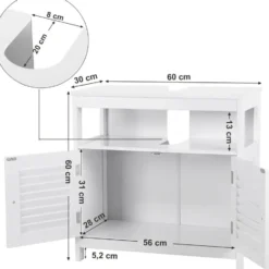 Parya Home - Wastafelonderkast -Badkamerkast - 2 Deuren - Wit