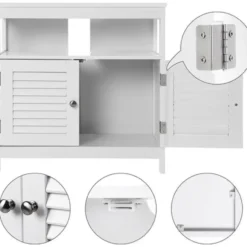 Parya Home Wastafelonderkast, zonder wastafel, veel opslag, wit