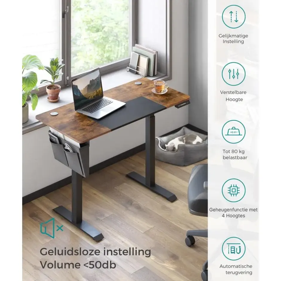 Parya Staand Bureau Elektrisch - Verstelbaar 120 x 60 cm