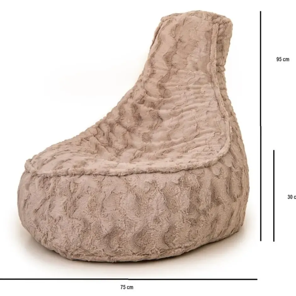 Parya Stoel Zitzak Bont - Zitzakfauteuil - Woonkamerzitzak - Beige - Senior