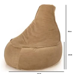 Parya Stoel Zitzak Ribstof - Zitzakfauteuil - Woonkamerzitzak – Camel
