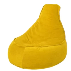 Parya Stoel Zitzak Ribstof - Zitzakfauteuil - Woonkamerzitzak – Geel