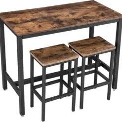 Parya - Vasagle - Bartafel Set - 120x60x90 - Donkerbruin
