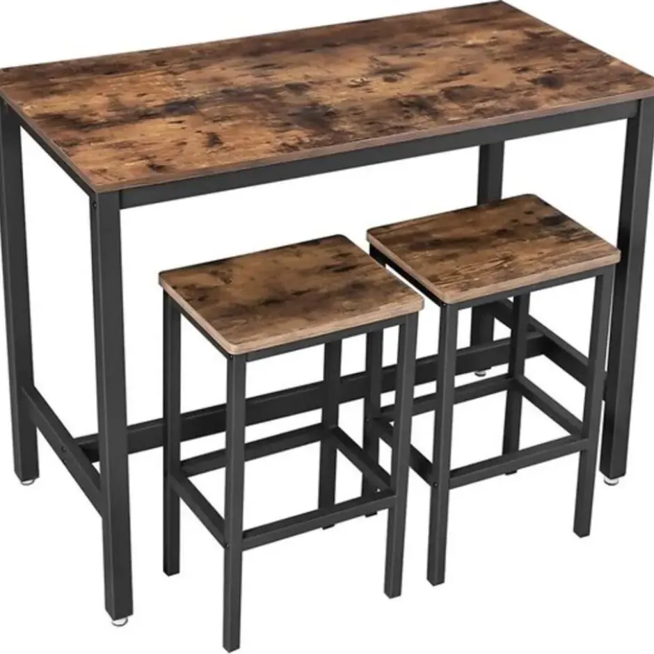 Parya - Vasagle - Bartafel Set - 120x60x90 - Donkerbruin