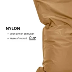 Parya Zitzak Nylon - Zitzakfauteuil - Woonkamerzitzak - Camel - 100 x 150