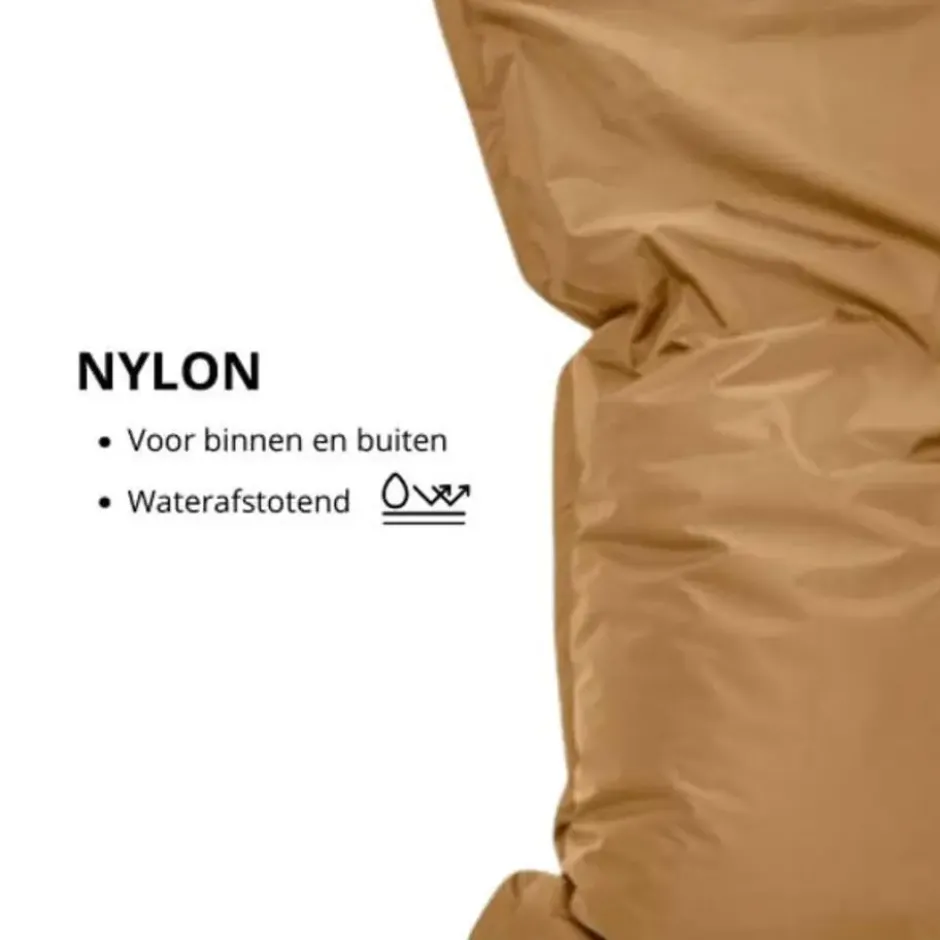 Parya Zitzak Nylon - Zitzakfauteuil - Woonkamerzitzak - Camel - 100 x 150